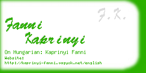 fanni kaprinyi business card